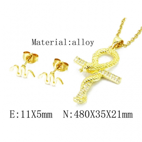 Wholesale Fashion Copper Alloy Jewelry Necklace & Earrings Set NO.#BC41S0181HHF