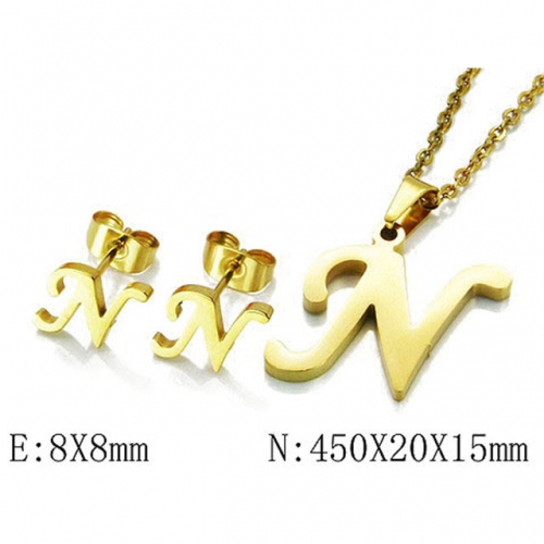 Wholesale Stainless Steel 316L Jewelry Font Sets NO.#BC21S0095KA