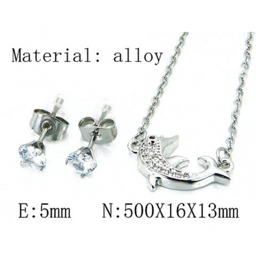 Wholesale Fashion Copper Alloy Jewelry Necklace & Earrings Set NO.#BC54S0461NB