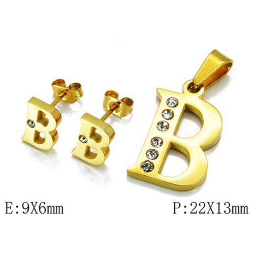 Wholesale Stainless Steel 316L Jewelry Font Sets NO.#BC21S0033MLQ