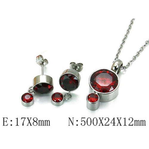 Wholesale Stainless Steel 316L Crystal & Zircon Sets NO.#BC06S1039HIY