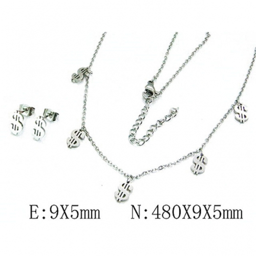 Wholesale Stainless Steel 316L Jewelry Font Sets NO.#BC59S2980NB