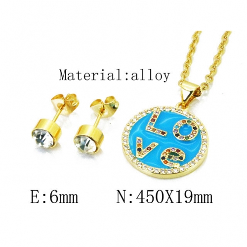 Wholesale Fashion Copper Alloy Jewelry Necklace & Earrings Set NO.#BC41S0073PE