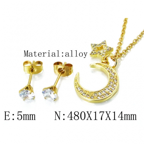 Wholesale Fashion Copper Alloy Jewelry Necklace & Earrings Set NO.#BC54S0506PW