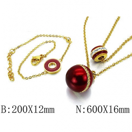 Wholesale Stainless Steel 316L Jewelry Pearl Sets NO.#BC06S0974HMY