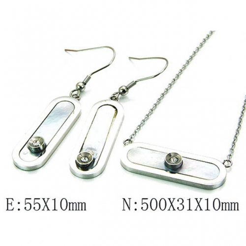 Wholesale Stainless Steel 316L Jewelry Shell Jewelry Sets NO.#BC06S1005HKS