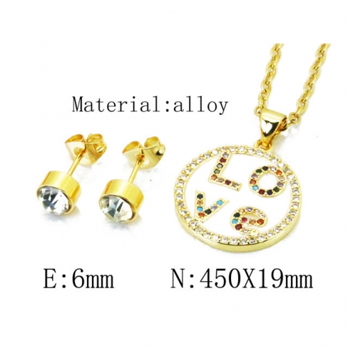Wholesale Fashion Copper Alloy Jewelry Necklace & Earrings Set NO.#BC41S0074PR