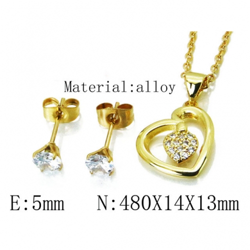 Wholesale Fashion Copper Alloy Jewelry Necklace & Earrings Set NO.#BC54S0513N5