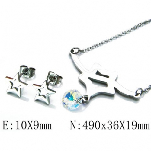 Wholesale Stainless Steel 316L Crystal & Zircon Sets NO.#BC54S0160NQ