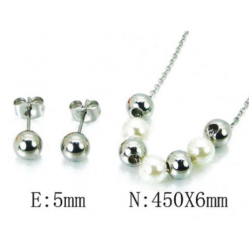 Wholesale Stainless Steel 316L Jewelry Pearl Sets NO.#BC81S1033OE