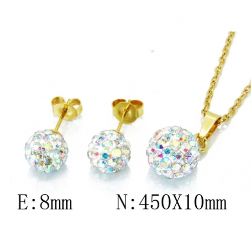 Wholesale Stainless Steel 316L Crystal & Zircon Sets NO.#BC30S0502NL
