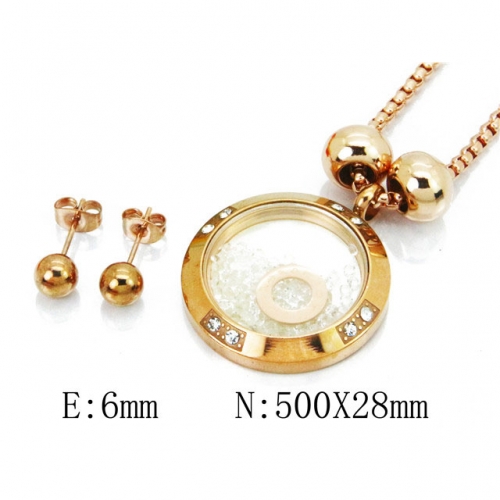 Wholesale Stainless Steel 316L Crystal & Zircon Sets NO.#BC41S0136HKD