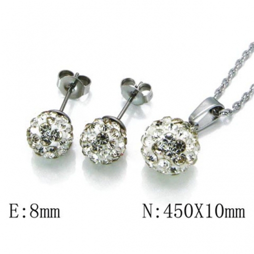 Wholesale Stainless Steel 316L Crystal & Zircon Sets NO.#BC30S0178MZ