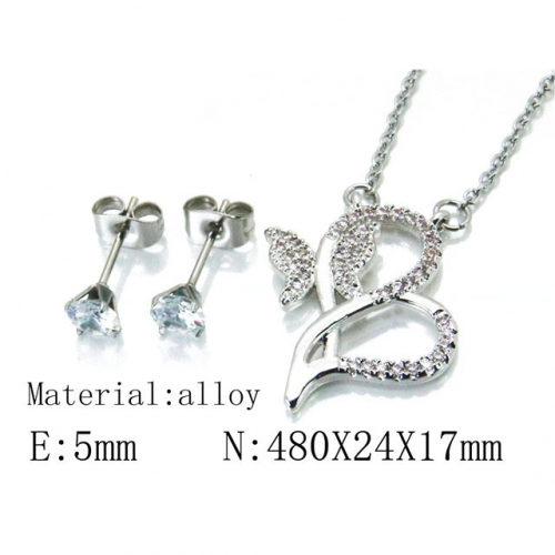 Wholesale Fashion Copper Alloy Jewelry Necklace & Earrings Set NO.#BC54S0476NR
