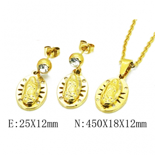 Wholesale Stainless Steel 316L Jewelry Religion Sets NO.#BC67S0102PQ