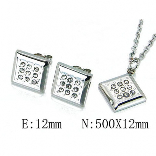 Wholesale Stainless Steel 316L Crystal & Zircon Sets NO.#BC64S1053HHE