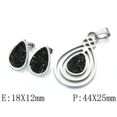 Wholesale Stainless Steel 316L Crystal & Zircon Sets NO.#BC06S0906HIW