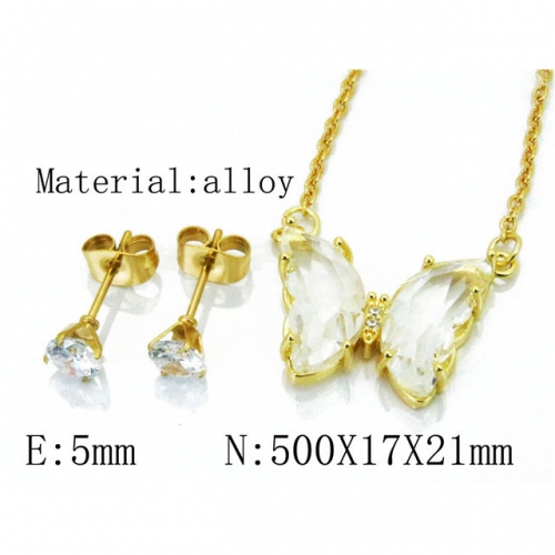 Wholesale Fashion Copper Alloy Jewelry Necklace & Earrings Set NO.#BC54S0518PW