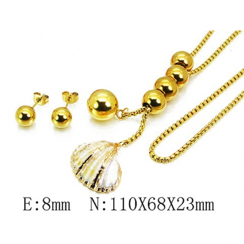 Wholesale Stainless Steel 316L Jewelry Shell Jewelry Sets NO.#BC59S2805IDD