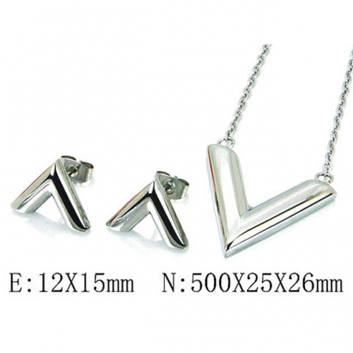 Wholesale Stainless Steel 316L Jewelry Font Sets NO.#BC64S1045HJW