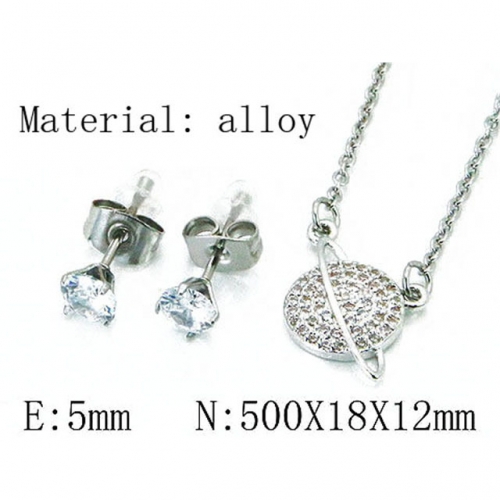 Wholesale Fashion Copper Alloy Jewelry Necklace & Earrings Set NO.#BC54S0464NL