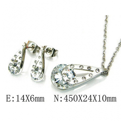 Wholesale Stainless Steel 316L Crystal & Zircon Sets NO.#BC25S0513HJL