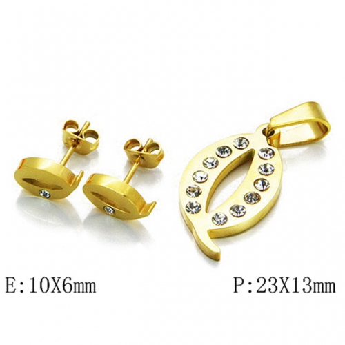 Wholesale Stainless Steel 316L Jewelry Font Sets NO.#BC21S0042MLD