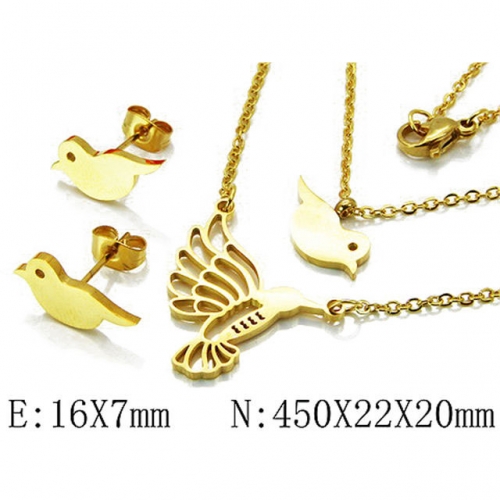 Wholesale Stainless Steel 316L Jewelry Sets (Animal Shape) NO.#BC54S0362PL
