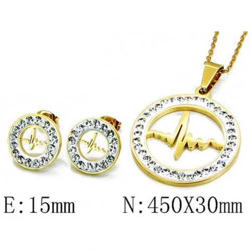 Wholesale Stainless Steel 316L Crystal & Zircon Sets NO.#BC58S0647NLQ