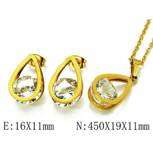 Wholesale Stainless Steel 316L Crystal & Zircon Sets NO.#BC21S0129OL