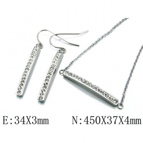 Wholesale Stainless Steel 316L Crystal & Zircon Sets NO.#BC06S0874HIZ