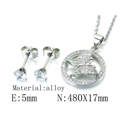 Wholesale Fashion Copper Alloy Jewelry Necklace & Earrings Set NO.#BC54S0477ML
