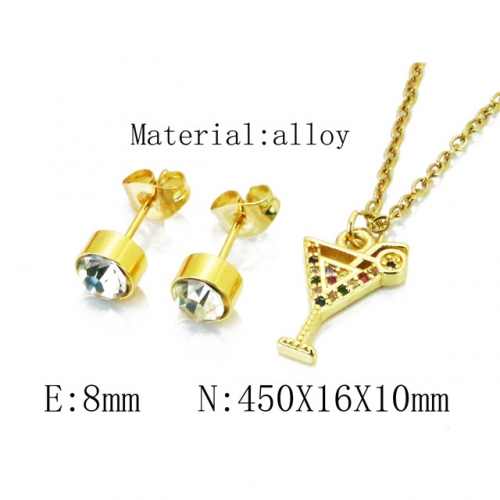 Wholesale Fashion Copper Alloy Jewelry Necklace & Earrings Set NO.#BC41S0118OS