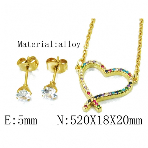 Wholesale Fashion Copper Alloy Jewelry Necklace & Earrings Set NO.#BC54S0531OL