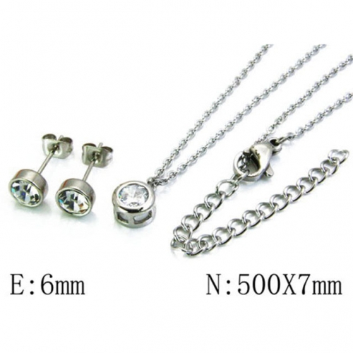 Wholesale Stainless Steel 316L Crystal & Zircon Sets NO.#BC06S0806HHZ