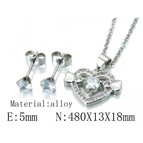 Wholesale Fashion Copper Alloy Jewelry Necklace & Earrings Set NO.#BC54S0478MLD
