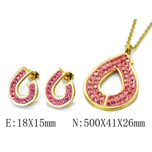Wholesale Stainless Steel 316L Crystal & Zircon Sets NO.#BC02S2788HIE
