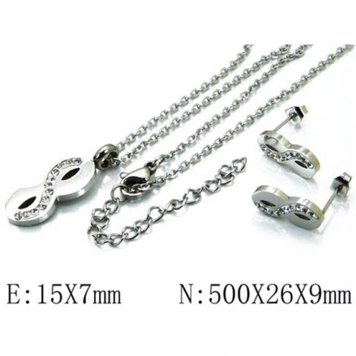 Wholesale Stainless Steel 316L Jewelry Font Sets NO.#BC06S0690H40