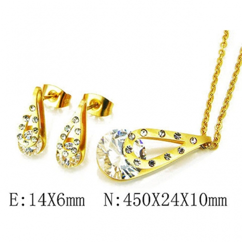 Wholesale Stainless Steel 316L Crystal & Zircon Sets NO.#BC25S0514HKL