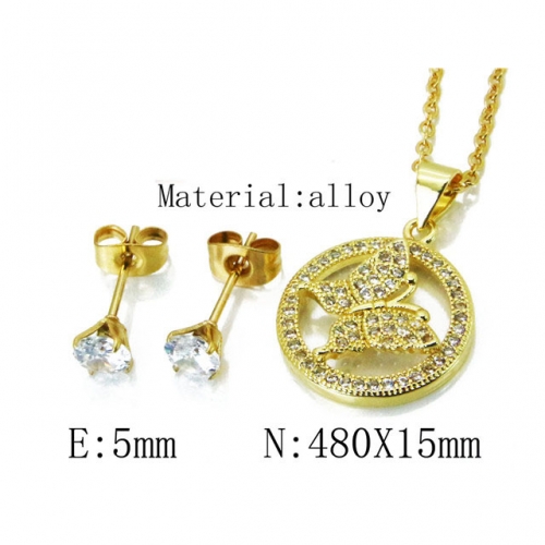 Wholesale Fashion Copper Alloy Jewelry Necklace & Earrings Set NO.#BC54S0498NL