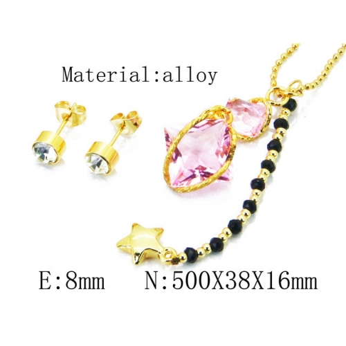 Wholesale Fashion Copper Alloy Jewelry Necklace & Earrings Set NO.#BC41S0128HAA