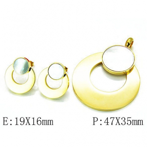 Wholesale Stainless Steel 316L Jewelry Shell Jewelry Sets NO.#BC06S1032HNS