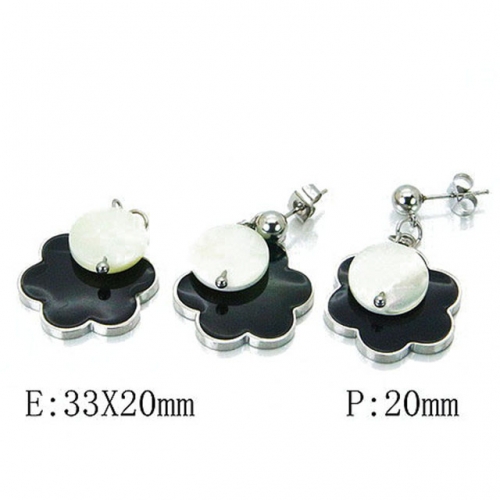 Wholesale Stainless Steel 316L Jewelry Shell Jewelry Sets NO.#BC64S1030OY