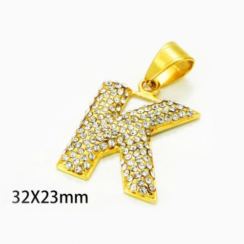 Wholesale Stainless Steel 316L Crystal / Zircon Pendants NO.#BC13P0439HKV