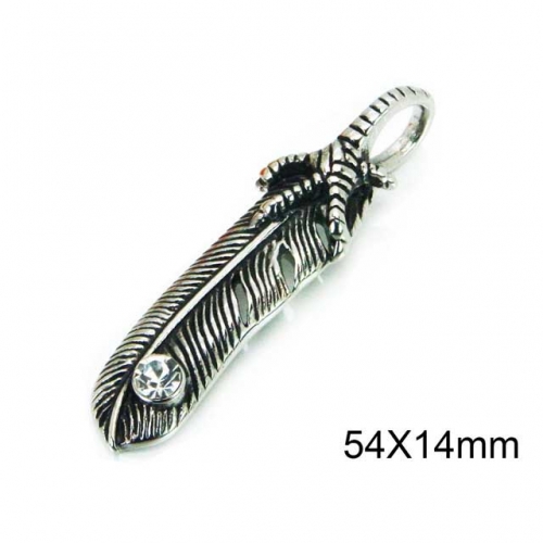 Wholesale Stainless Steel 316L Feather Pendants NO.#BC28P0117OD