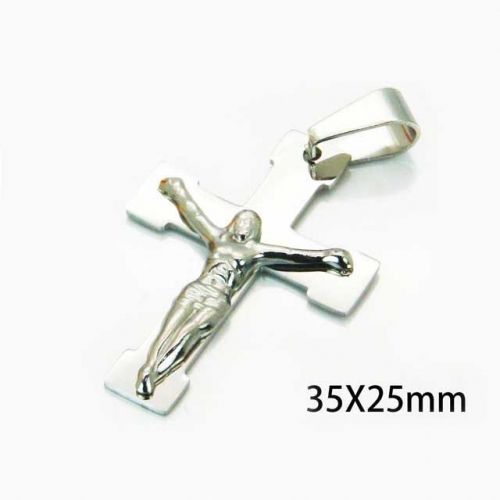 Wholesale Stainless Steel 316L Jesus Pendants NO.#BC08P0503KS