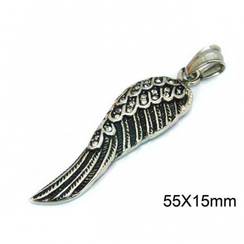 Wholesale Stainless Steel 316L Feather Pendants NO.#BC22P0739HJF