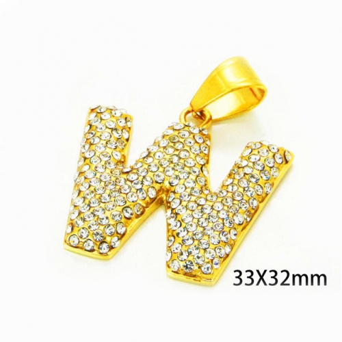 Wholesale Stainless Steel 316L Crystal / Zircon Pendants NO.#BC13P0451HKW