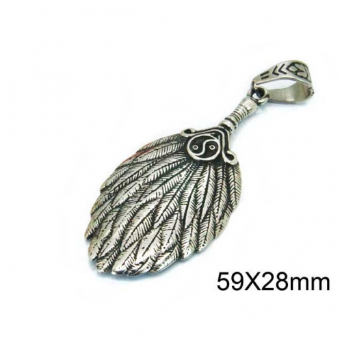 Wholesale Stainless Steel 316L Feather Pendants NO.#BC22P0738HIT
