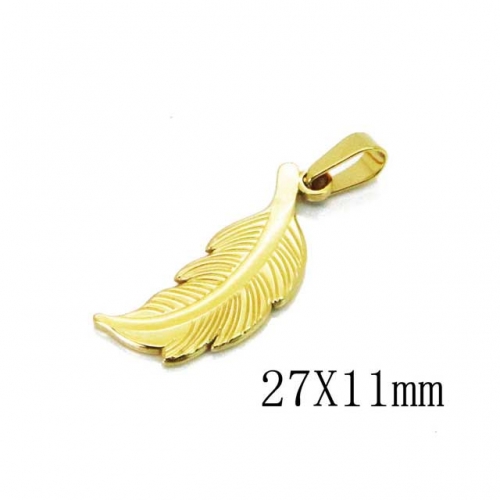 Wholesale Stainless Steel 316L Feather Pendants NO.#BC54P0222JW